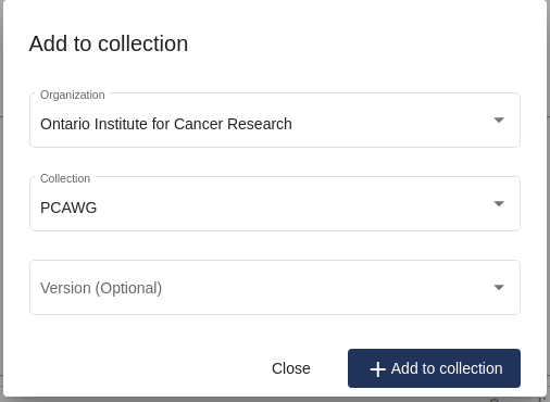 Add to Collection Dialog