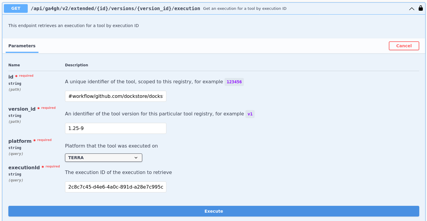 Get execution example