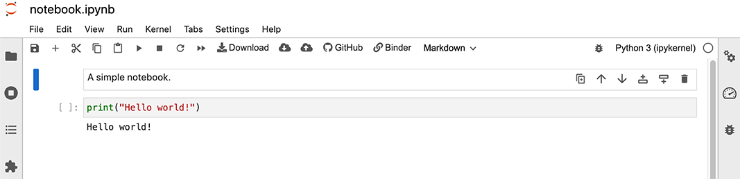 Notebook in MyBinder
