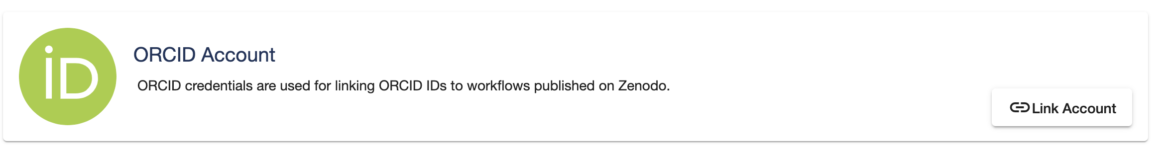 ORCID link account button