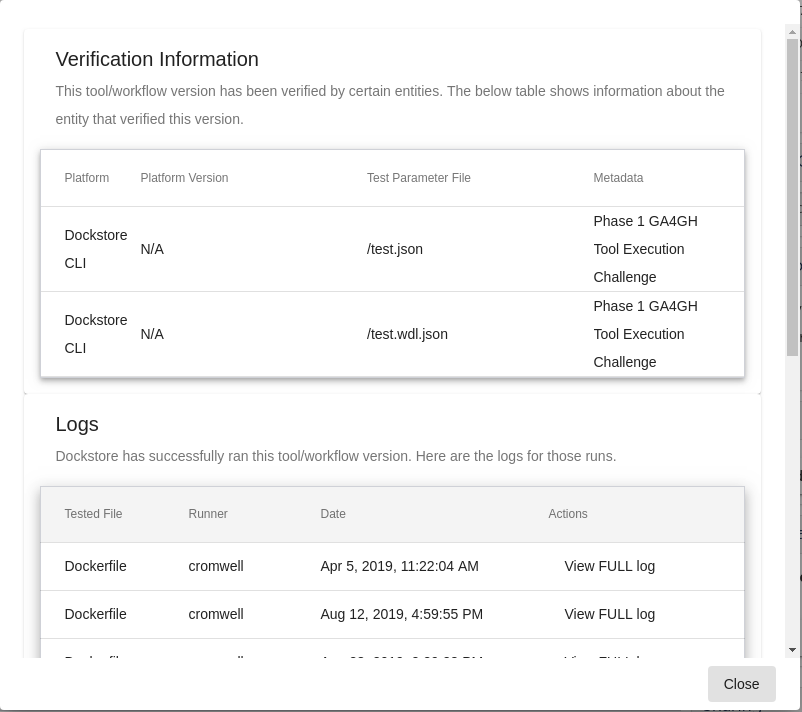 Verification Information